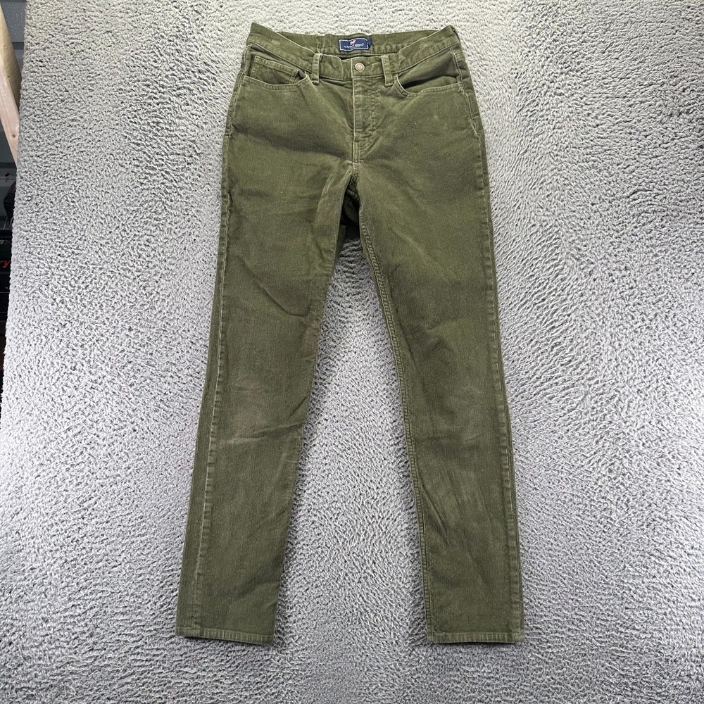 Vineyard Vines Pant Mens 30x30 Green Cotton Corduroy Chino Stretch Preppy Career